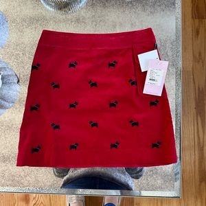 Vintage Lilly Pulitzer red velvet Scotty dog skirt size 2 NWT!!